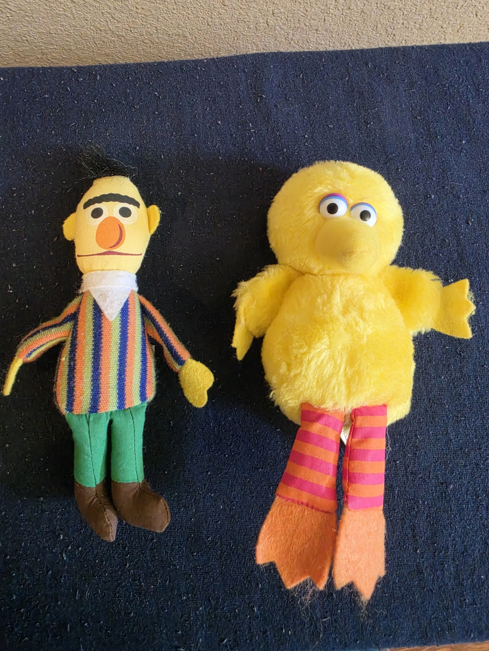 Vintage 1980s Applause Sesame Street Mini Plush Lot Bert & Big Bird